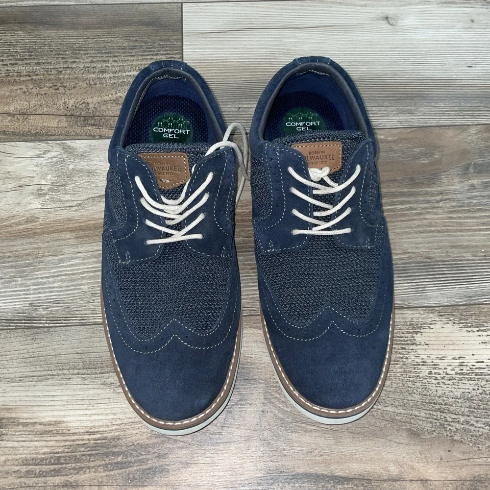 Nunn Bush Barklay Wingtip Oxford Men's Oxford-Size 11M—Navy‎ Multi